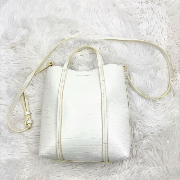 Elizabeth and James Embossed Crocodile Vegan Leather Crossbody Handbag - Picture 3 of 9